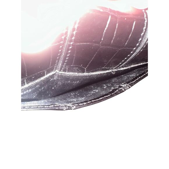 Brighton Black Croc Embossed Leather Crossbody Organizer Bag - Picture 12 of 14